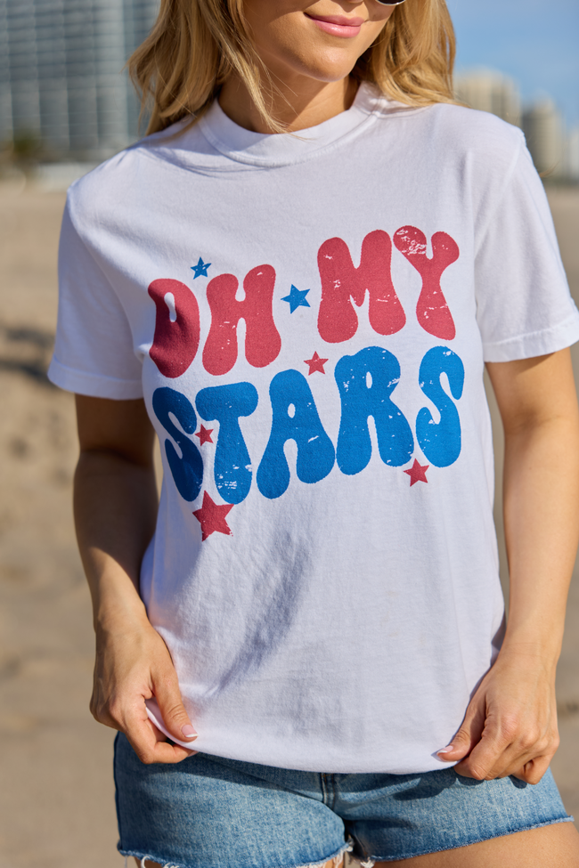 Oh My Stars White Graphic Tee