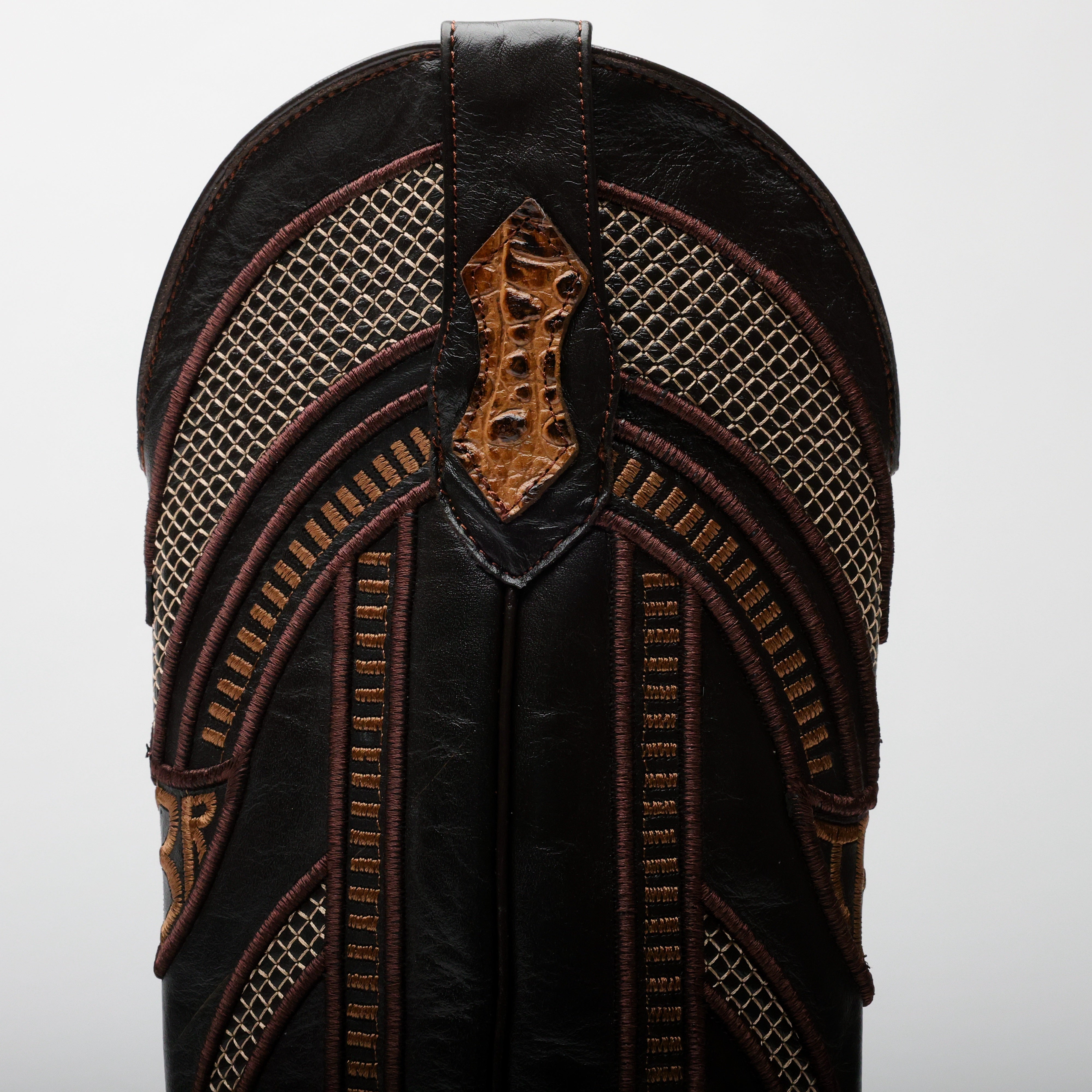 Honey Caiman Belly Leather Boots - Square Toe