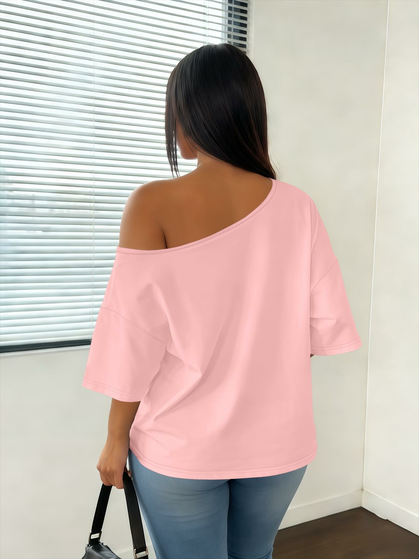 Women’s Chic Asymmetrical Off-Shoulder Plus Blouse