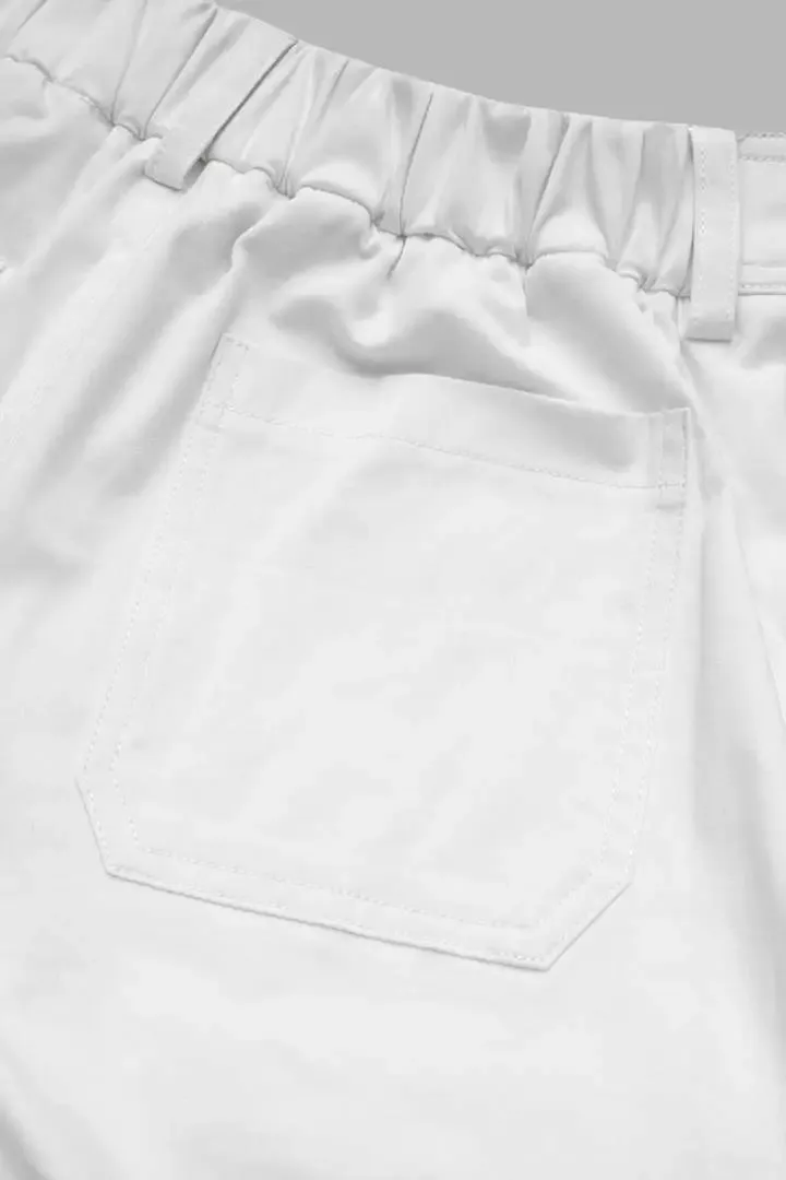 Solid Multi Pocket Mid Rise Bermuda Cargo Shorts