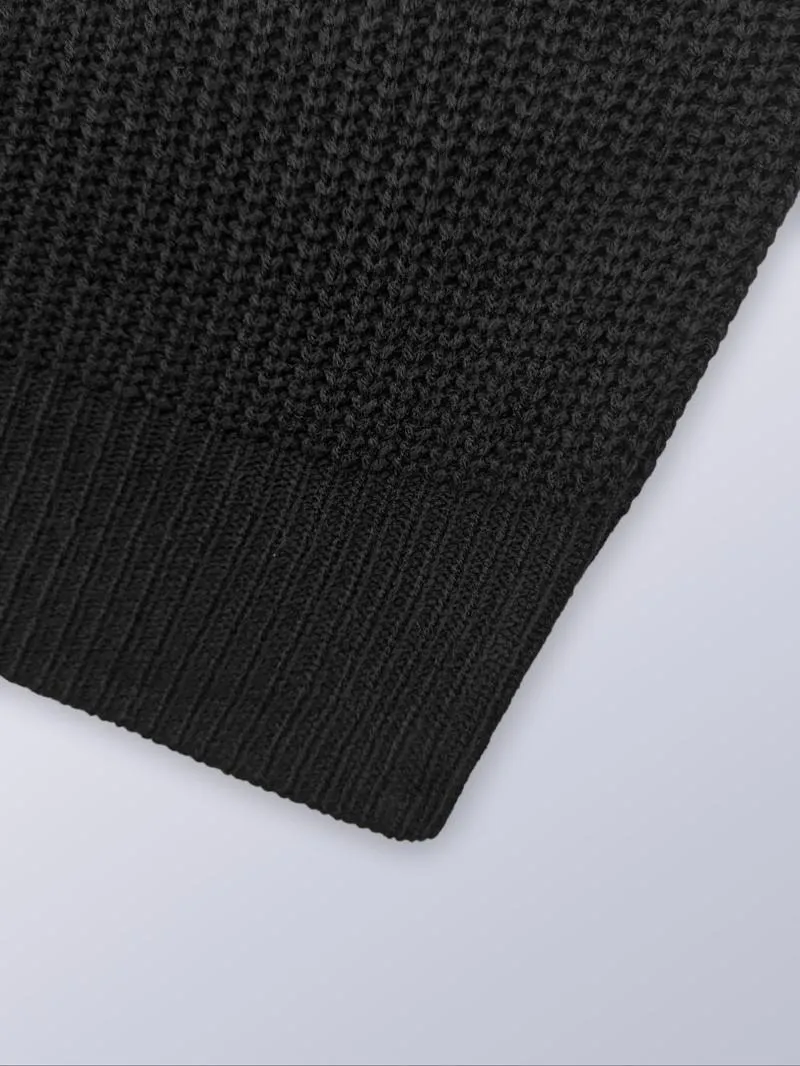 Women's Striped Print Asymmetrical Neck Buckle Decor Sweater