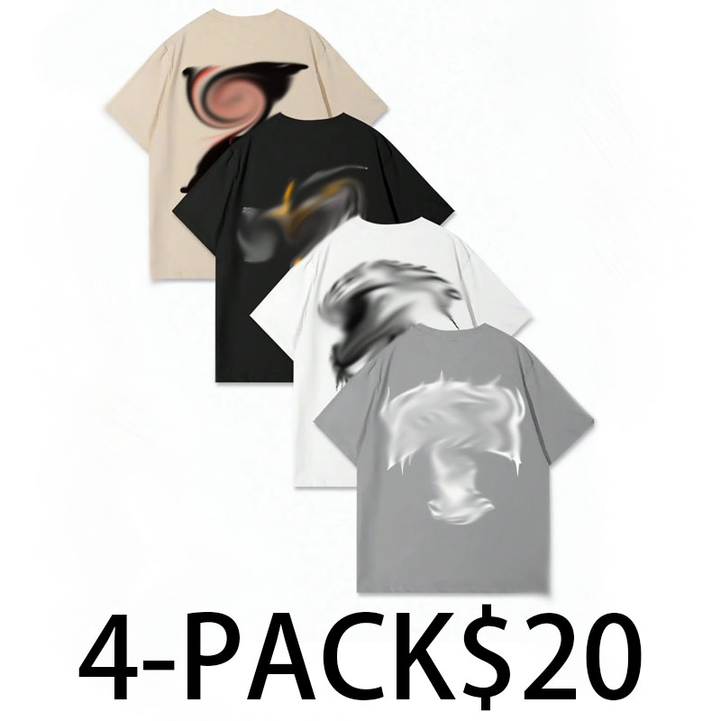 Men's Letter Print Short Sleeve Tee – Regular Fit Casual Crew Neck T-Shirt