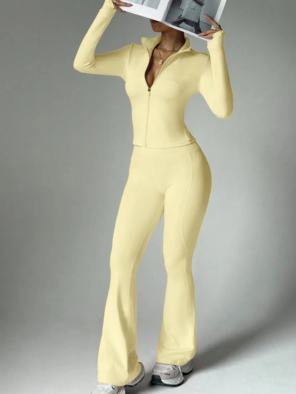 Women's Street Style 2-Piece Bodycon Activewear Set