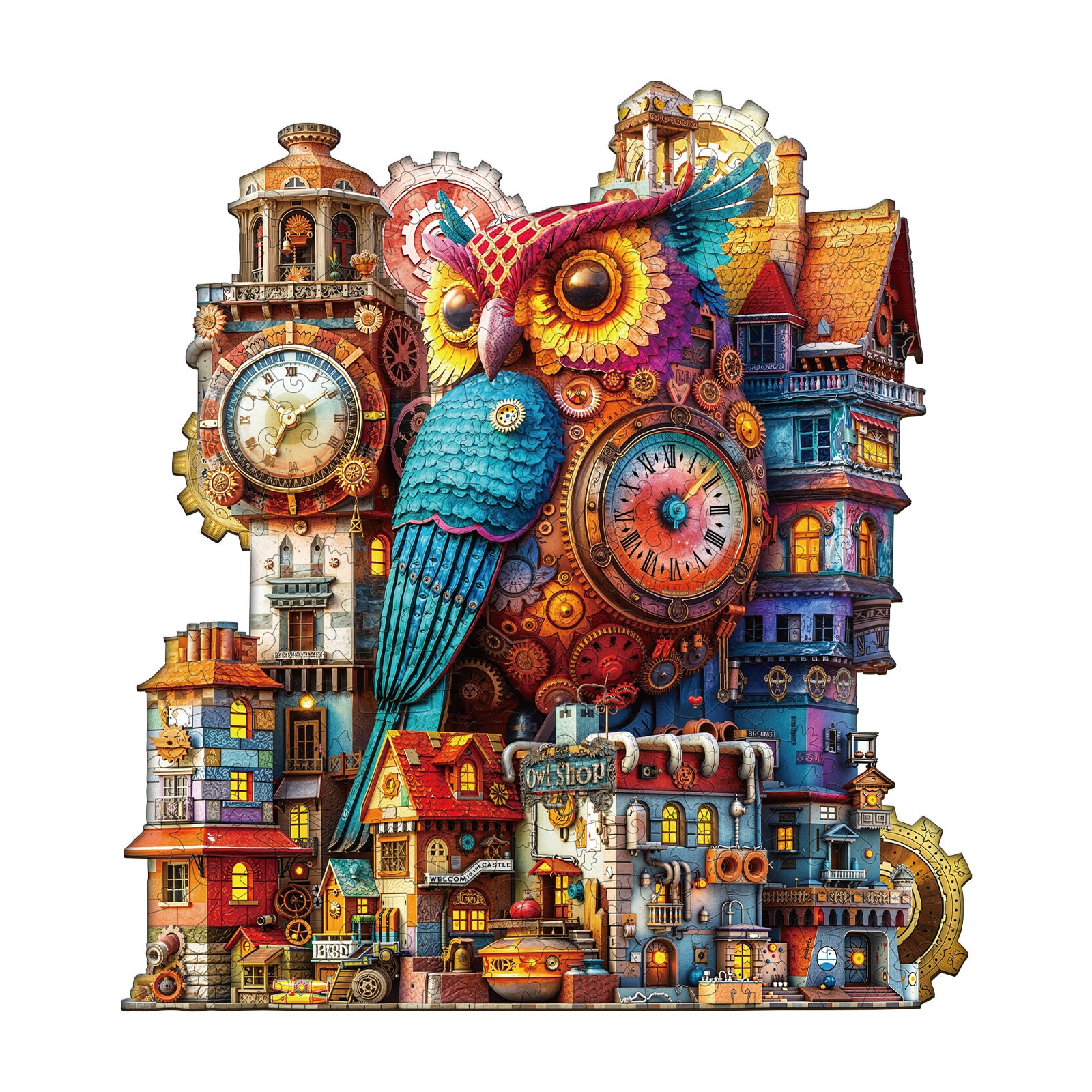 Owl Castle Wooden Jigsaw Puzzle