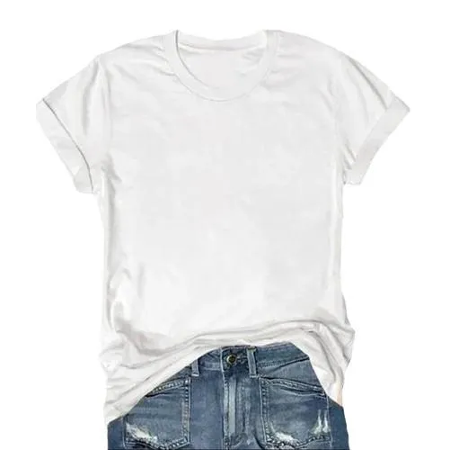 Women's Short Sleeve T-Shirts Multipack, Solid Color Round Neck Casual Tee Tops