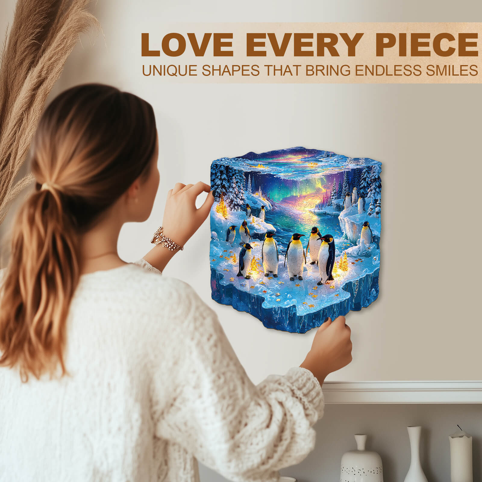 Frozen polar Penguin Wooden Jigsaw Puzzle