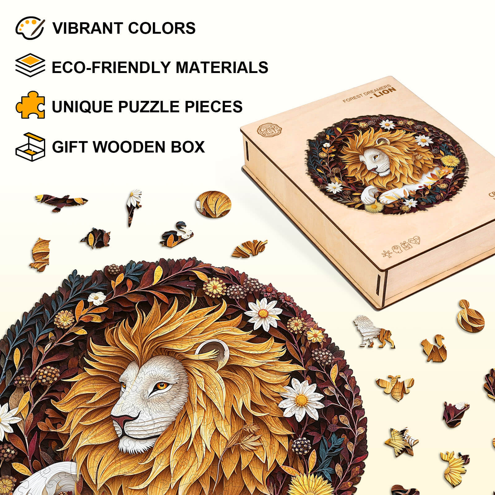 Forest Dreamers- Lion Wooden Jigsaw Puzzle