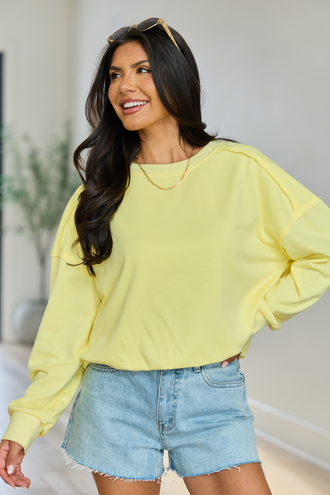 Prestyn Yellow Bubble Long Sleeve Top