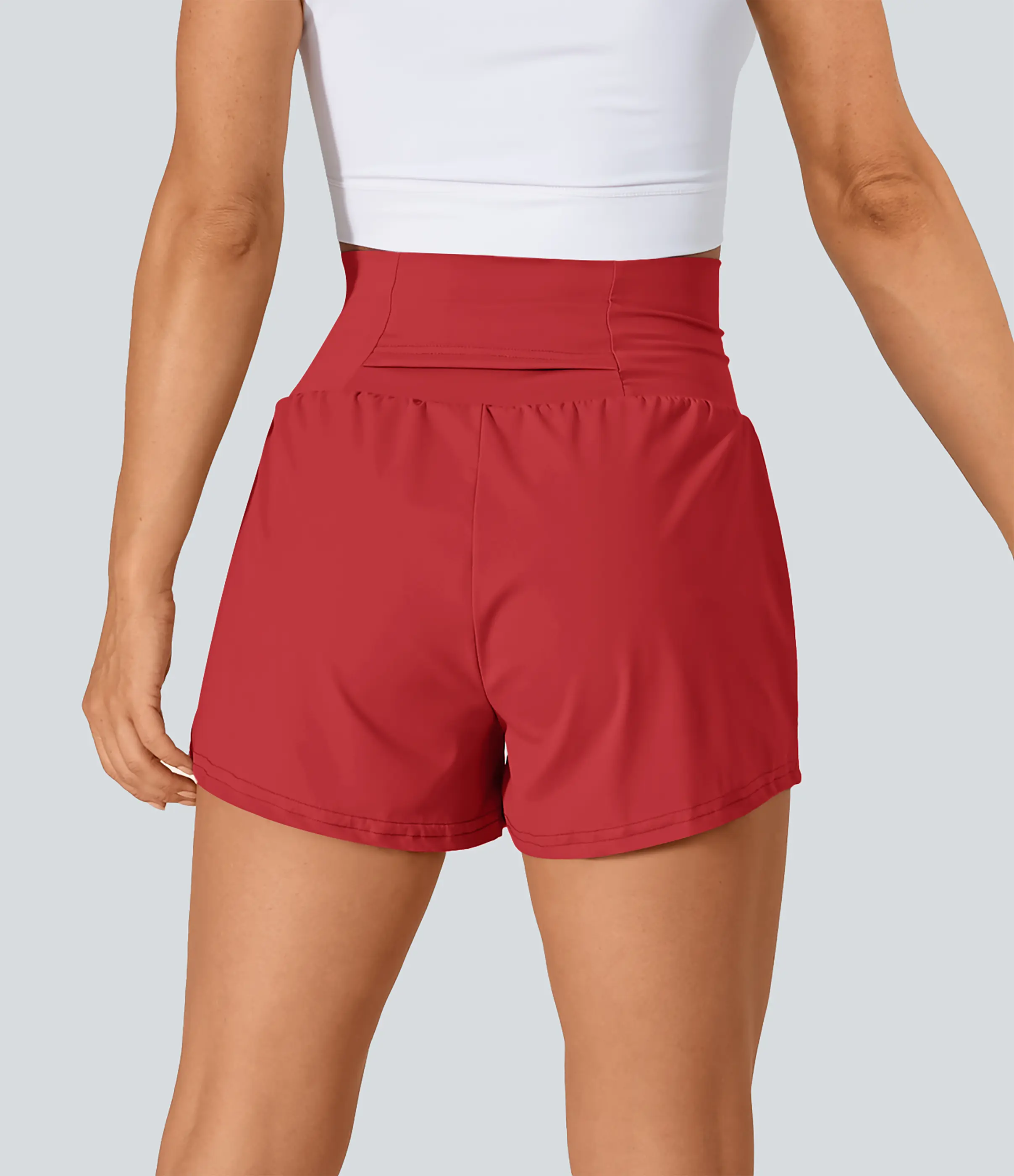 Super High Waisted Back Pocket & Side Hidden Pocket 2-in-1 Yoga Shorts 3