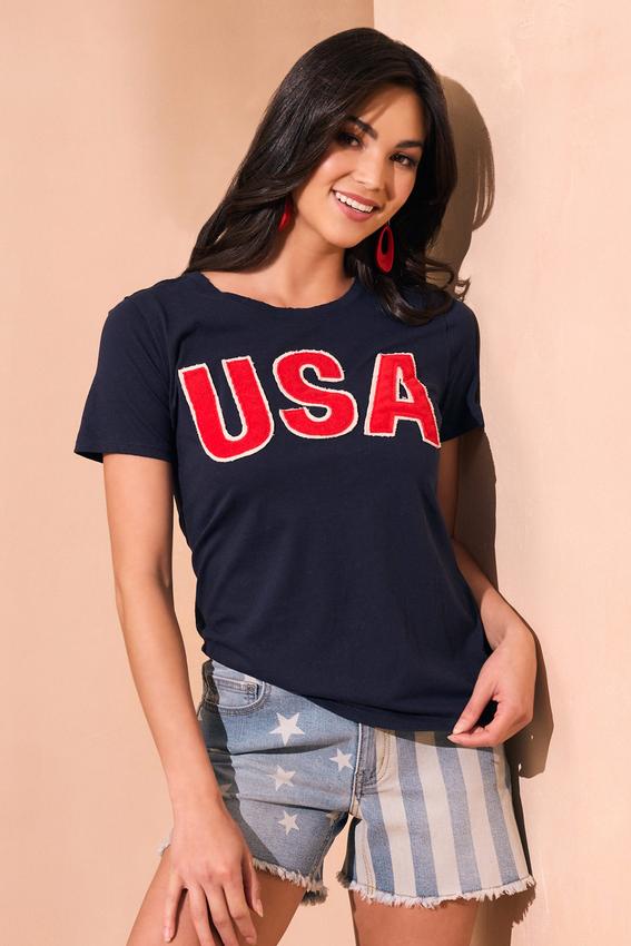 Textured Usa Graphic Tee