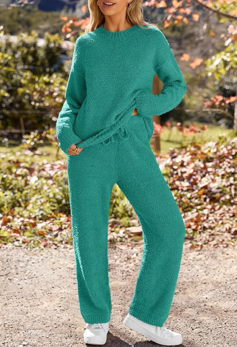 Womens Pajama Sets 2025 Fall Lounge Sweater Set