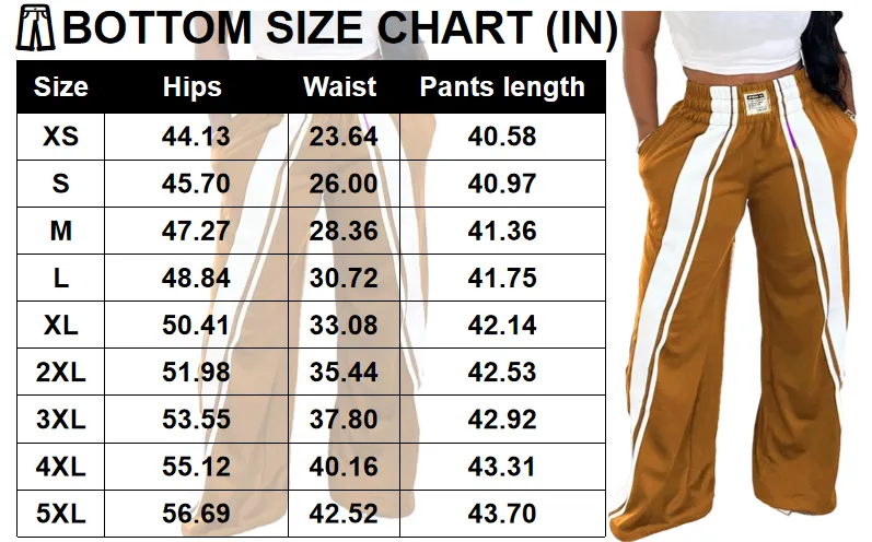Woman Stripe Wide Leg SweatPants
