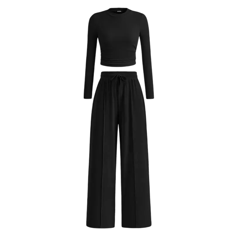 🔥Last Day 89% OFF🔥Women's Fall 2-Piece Set – Top & Wide-Leg Pants