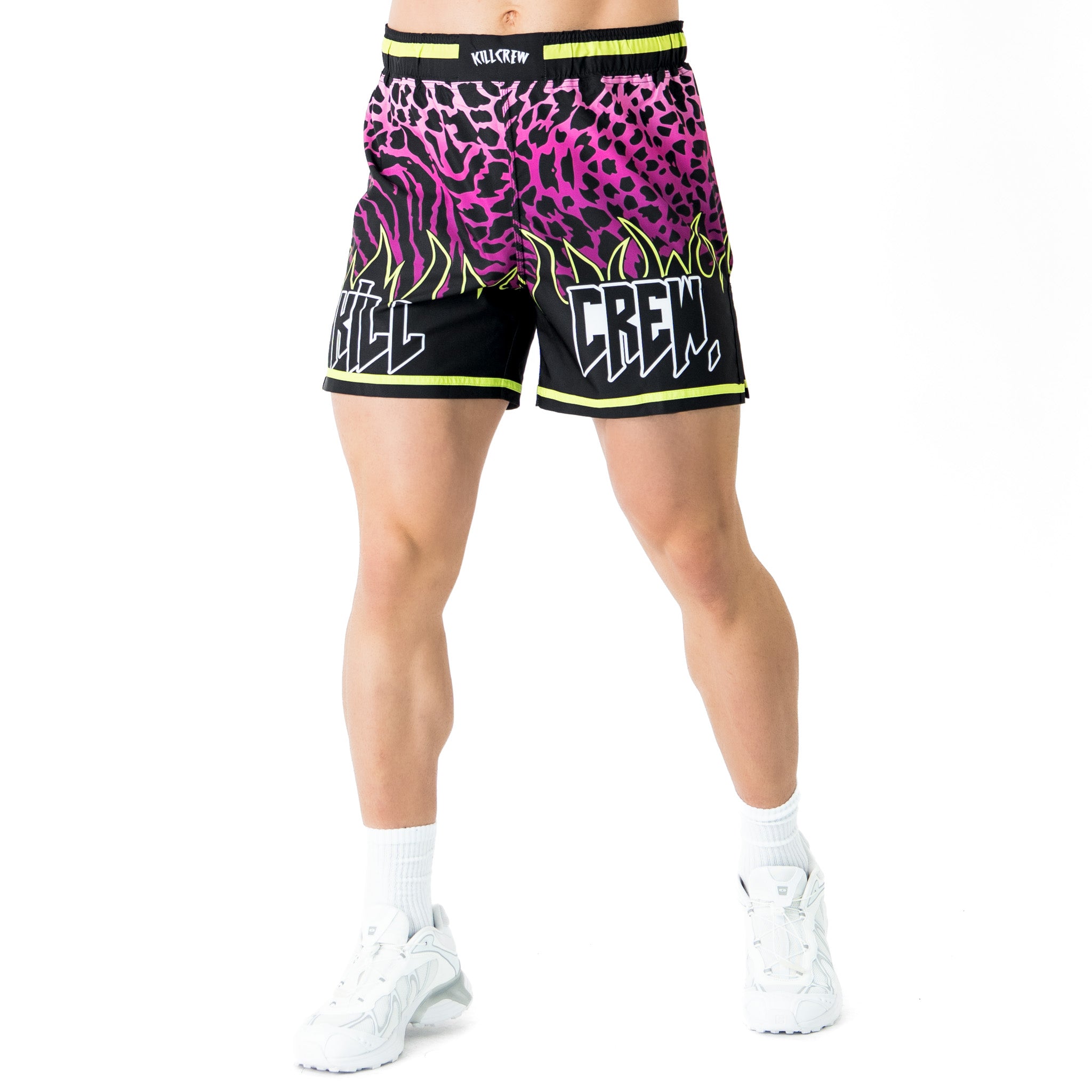 BSEM FIGHT SHORTS (THAI CUT) - PURPLE / GREEN