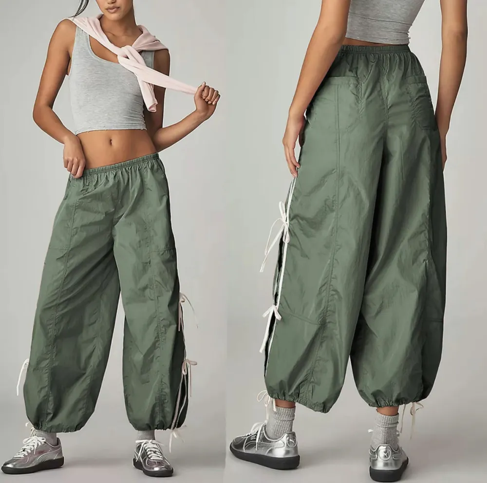 Women's Elastic High Waist Cargo Pants