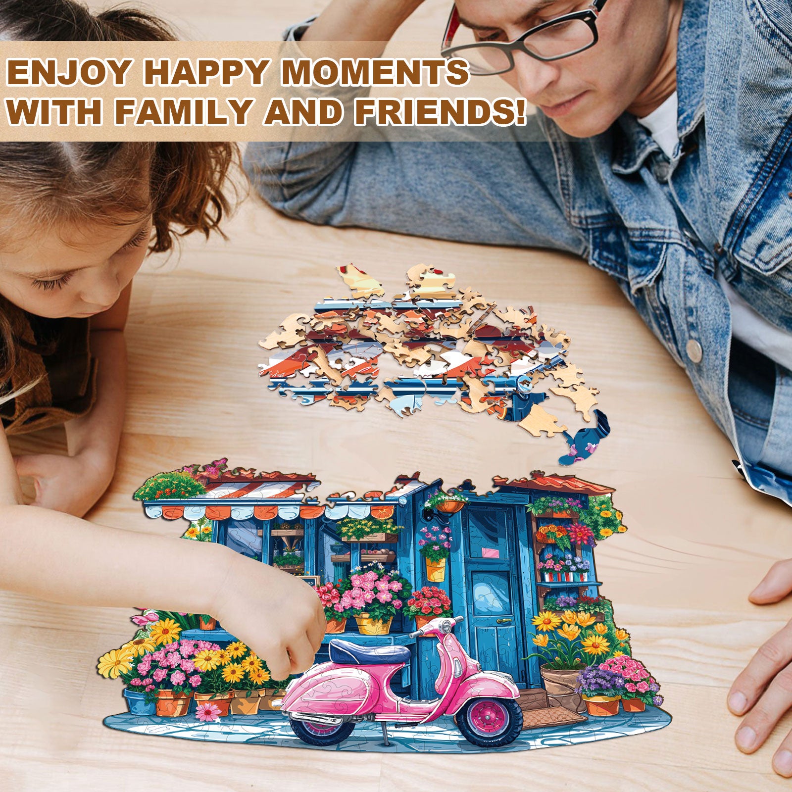 Floral Lane  Wooden Jigsaw Puzzle