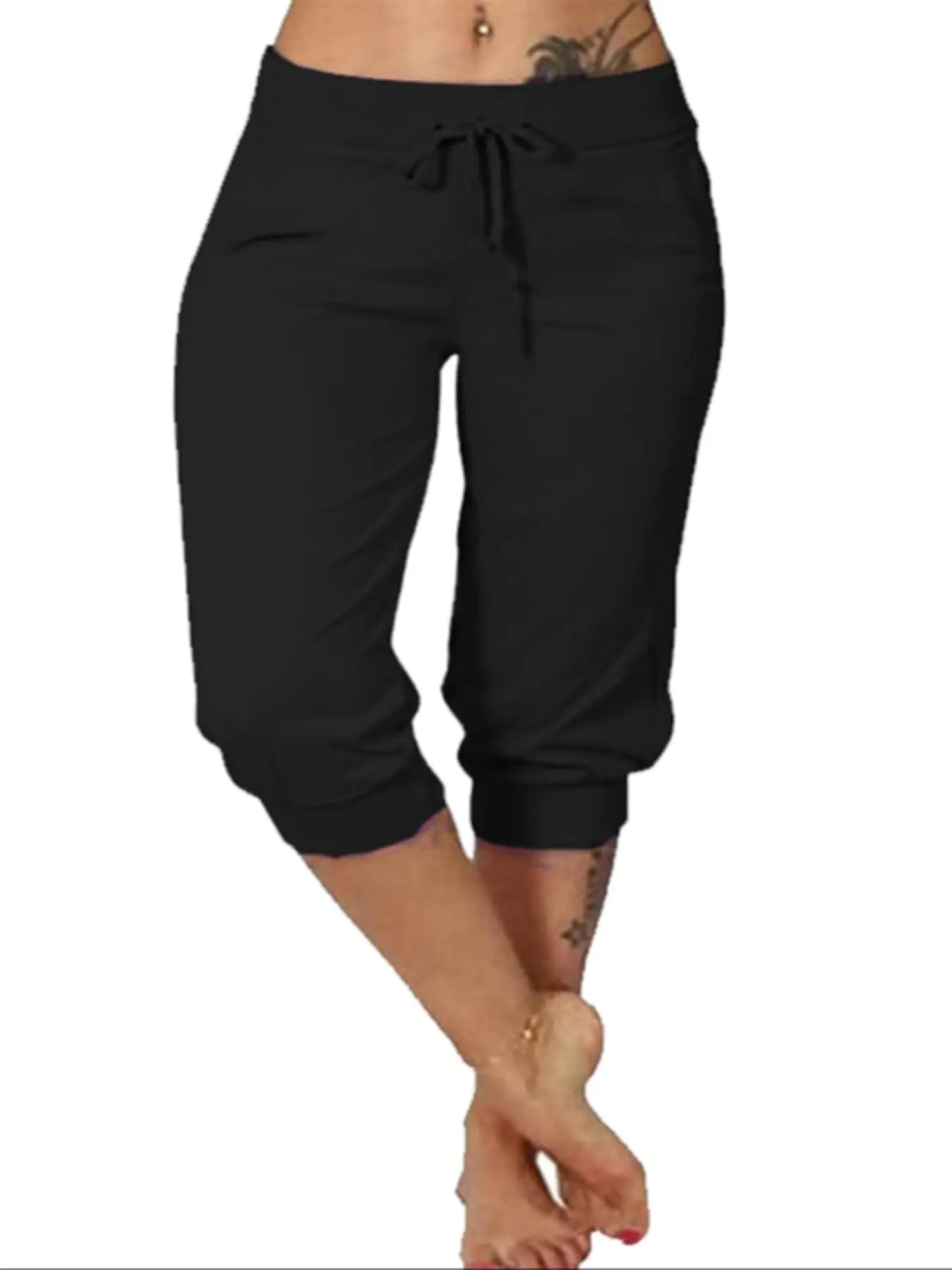 Women’s Plus Size Capri Pants – Casual Comfy Summer Cropped Trousers