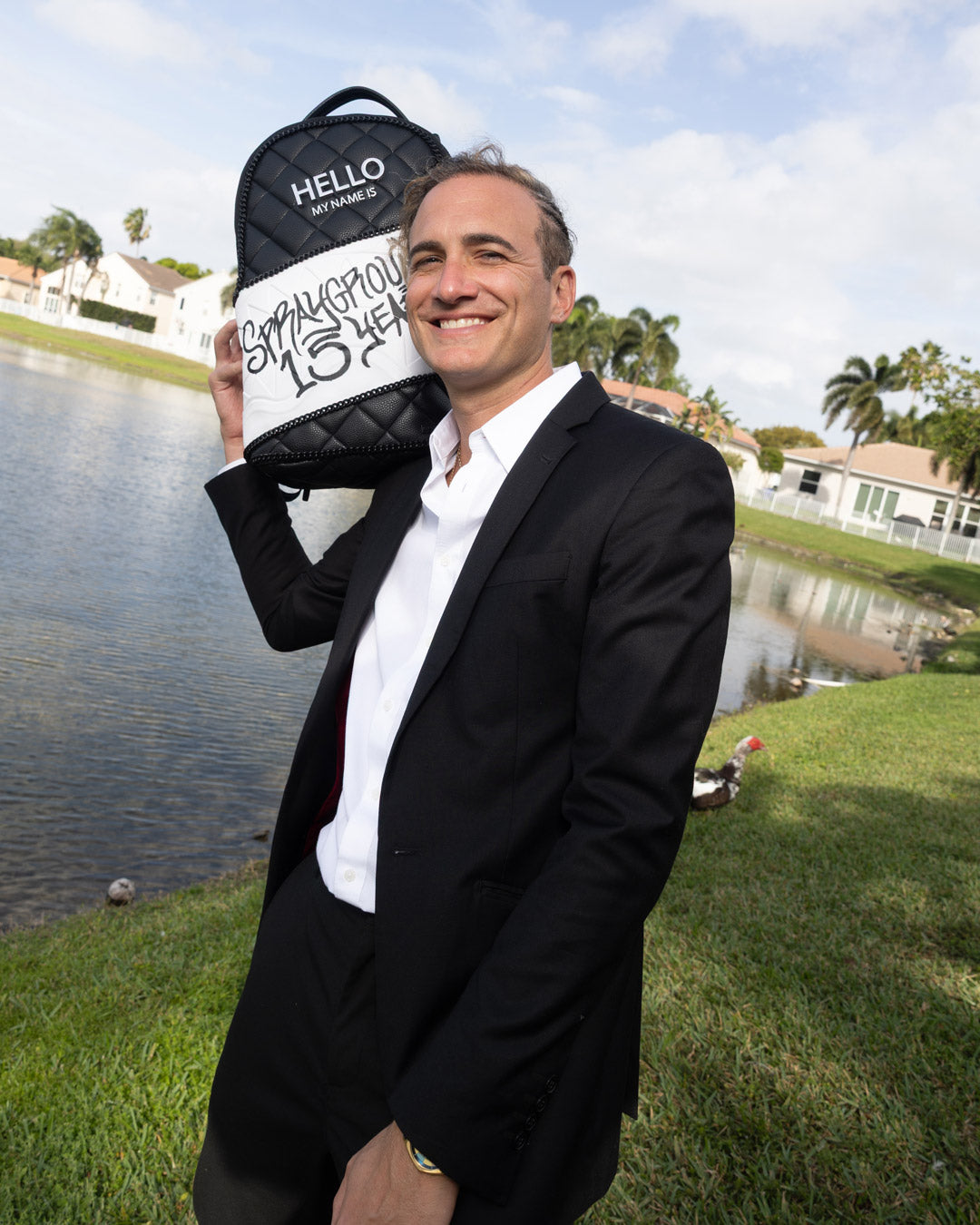 HELLO MY NAME IS 15 YEARS QUILTED BACKPACK (SUPER RARE)