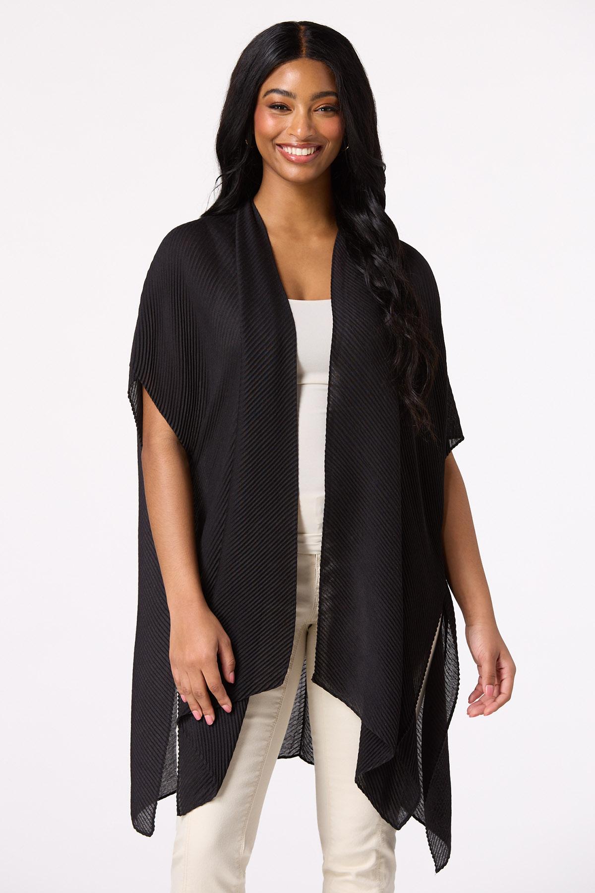 Crinkled Black Kimono