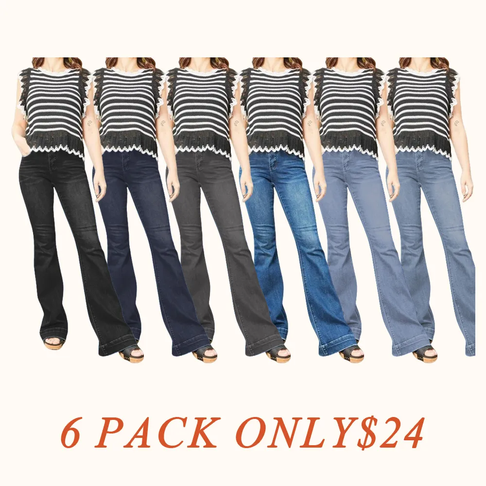 Mid-Rise Tummy Control Flare Denim Fit Jean Womenswear Bottom