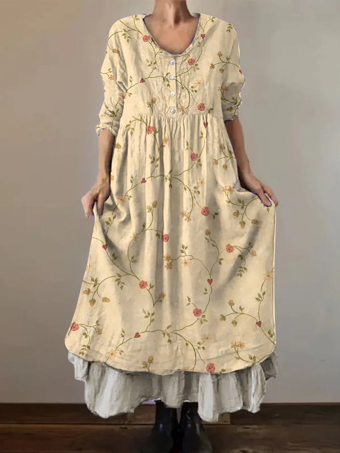 Women's casual floral patchwork dress- Fast Shipping