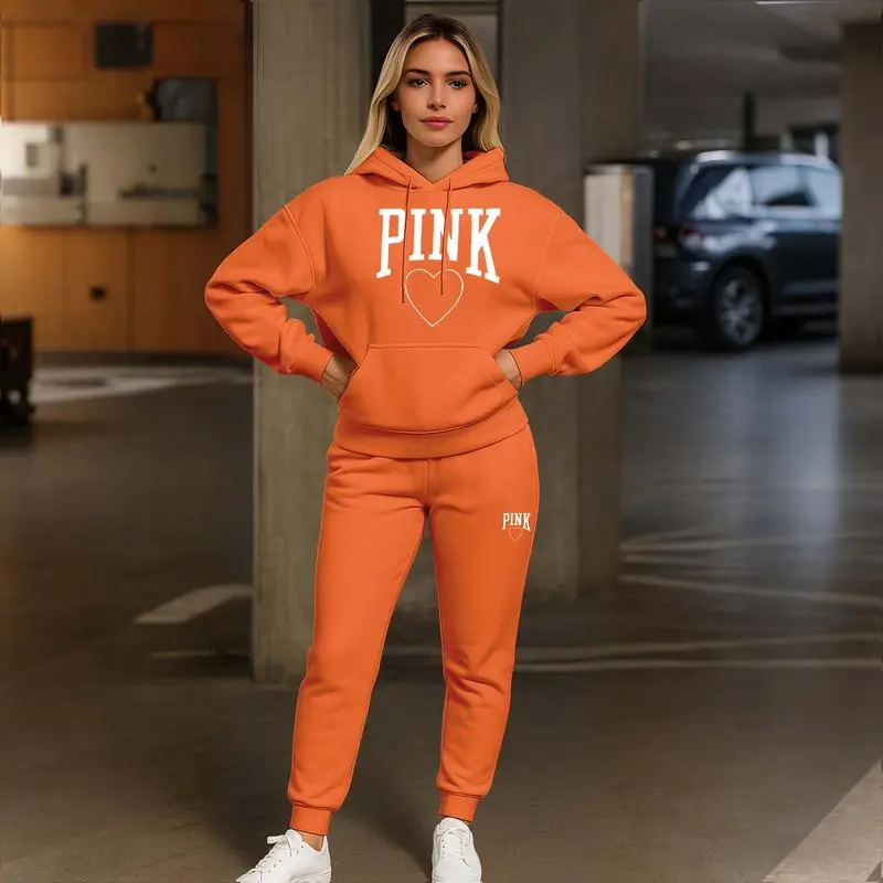 Women's Printed Hoodie & Drawstring Sweatpants