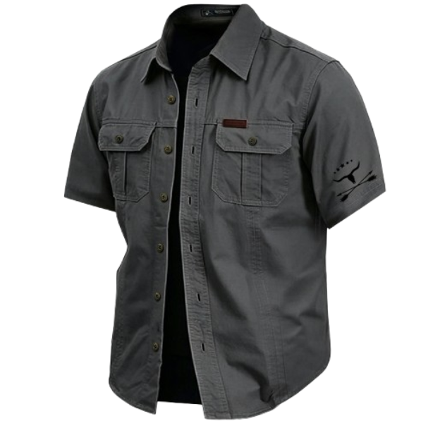 🔥Cow Print Casual Men's work shirt short sleeve