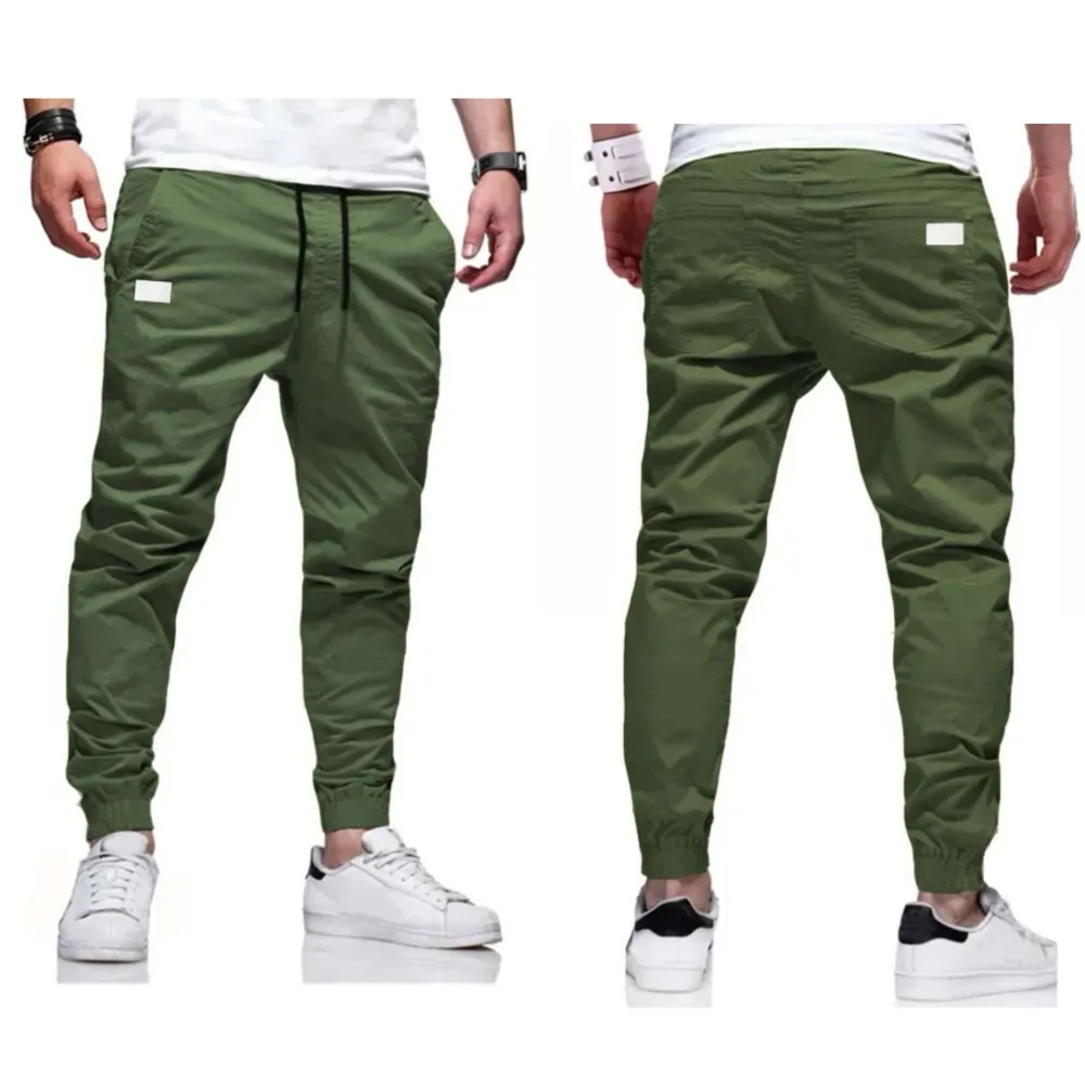 Men'S Solid Color Overalls Drawstring Sports Trendy Trousers Men'S Casual Drawstring Pants