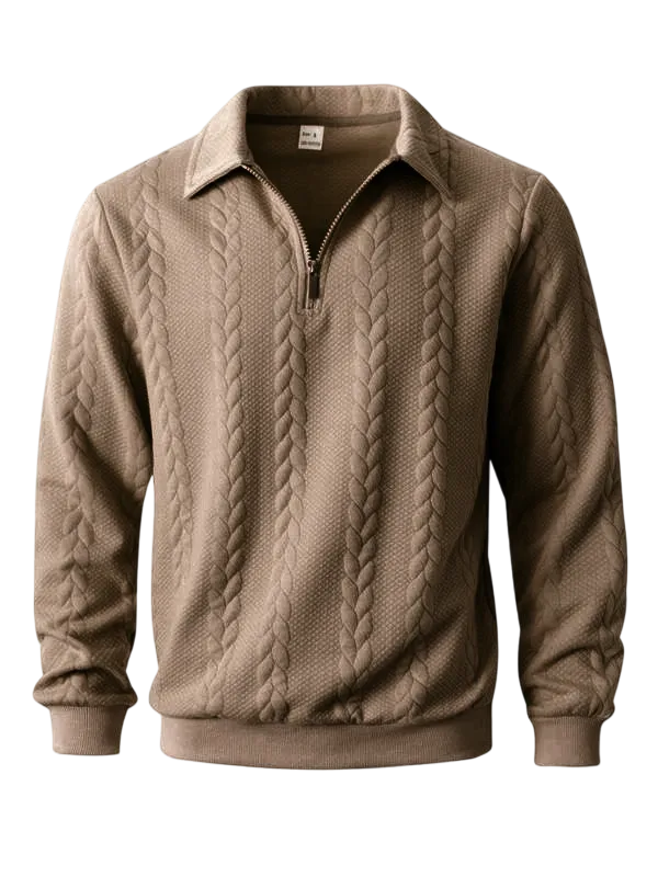 Men's Fall Winter Outfits Knitted Polo Neck Long Sleeve Sweatshirt for Daliy Wear