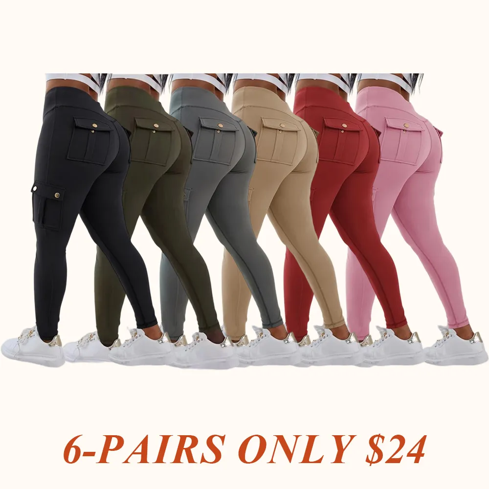 Womens Butt Lifting Leggings with Flap Pockets High