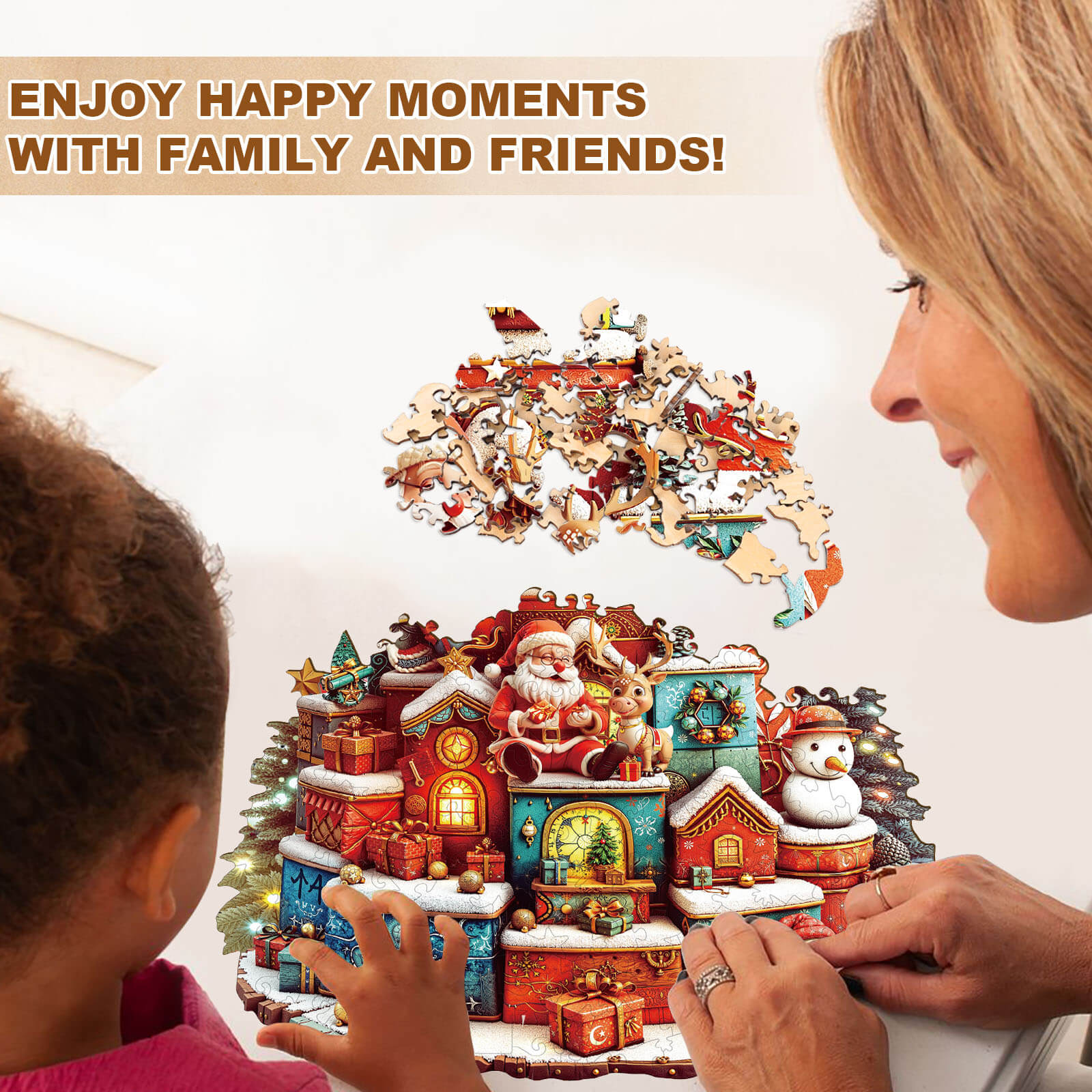 Christmas gift house Wooden Jigsaw Puzzle