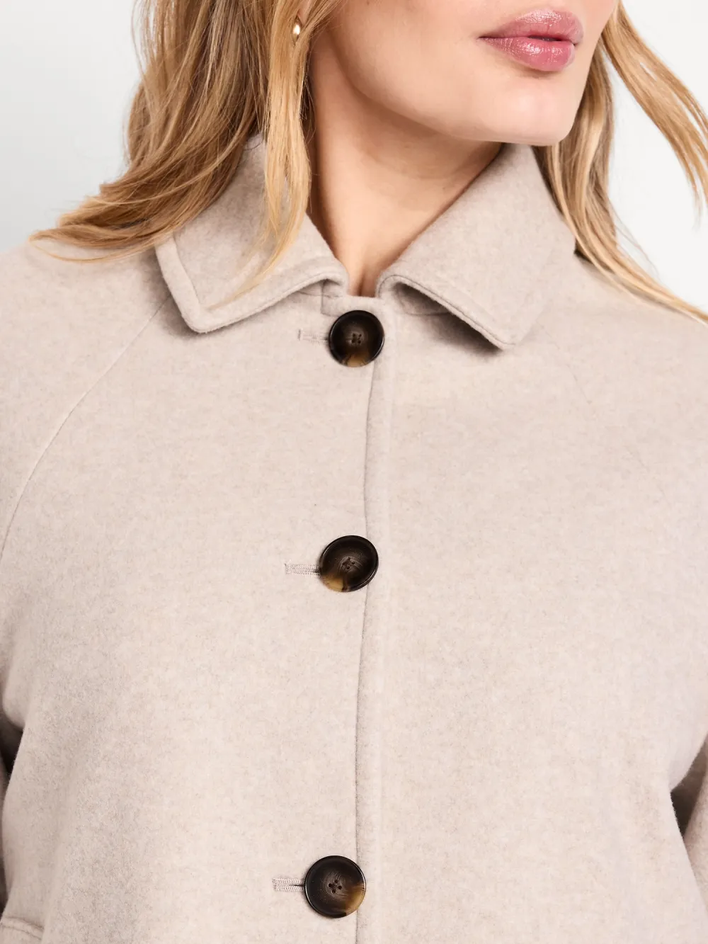 Relaxed Button-Front Mac Coat
