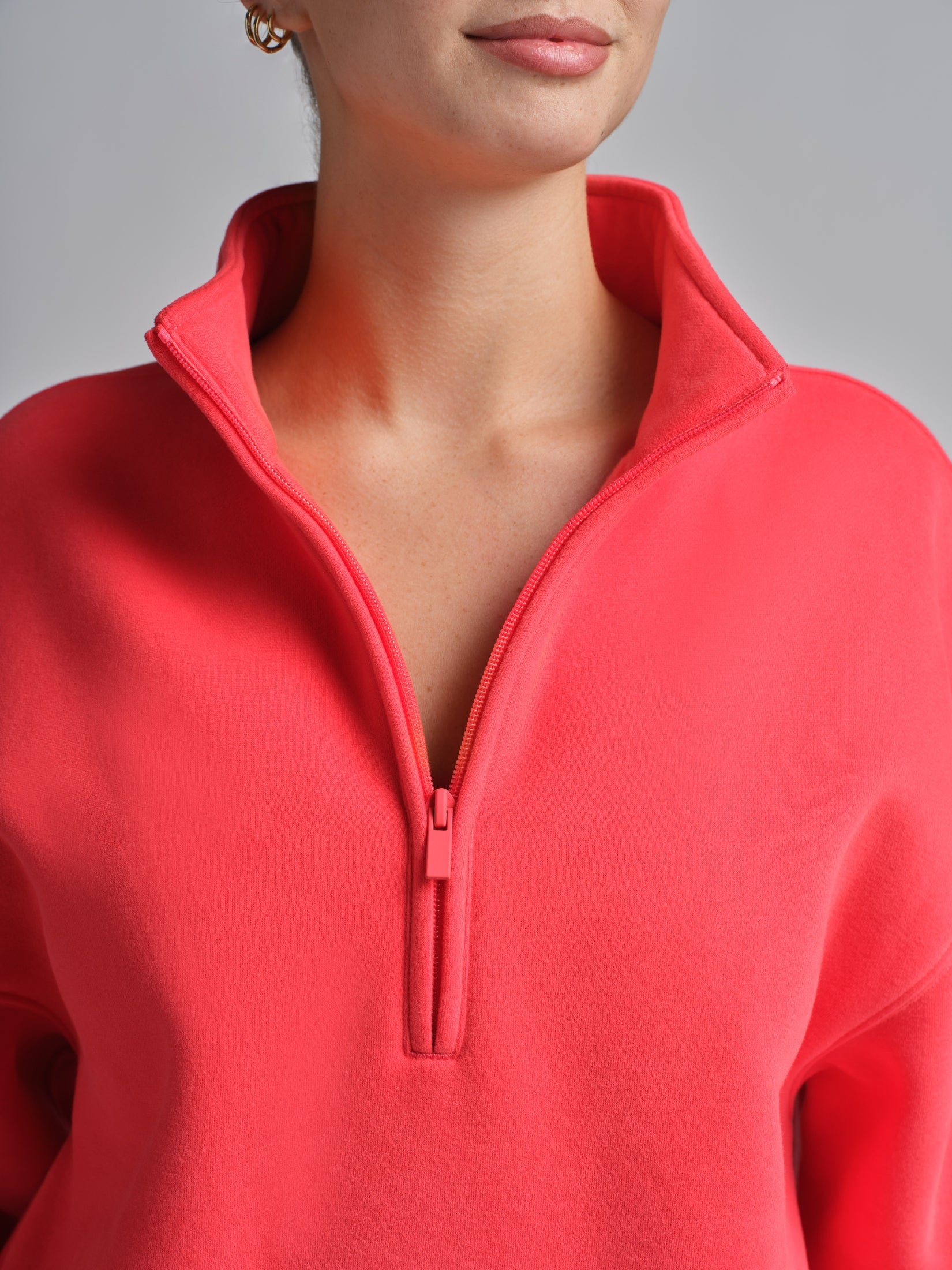 Basic Quarter Zip Mock Neck