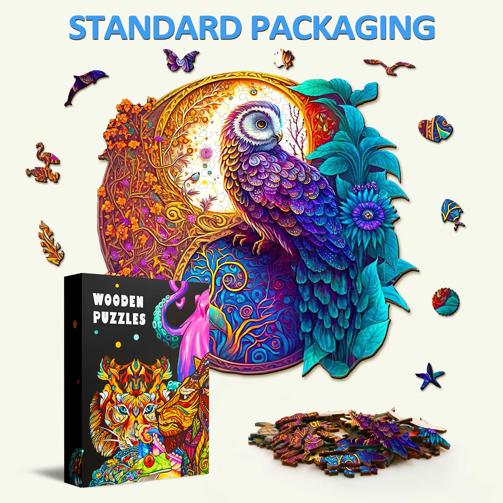 Yin Yang Owl 1 Wooden Jigsaw Puzzle