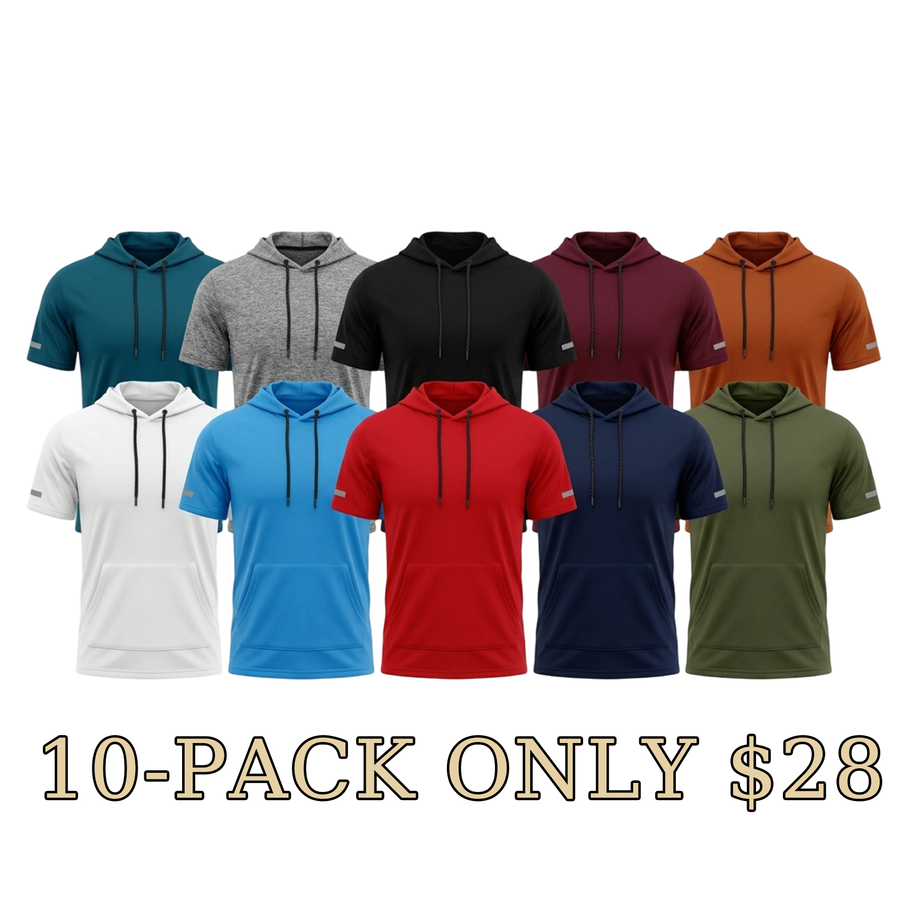 Men’s Quick-Dry Hooded Workout T-Shirt – Lightweight Performance Tee