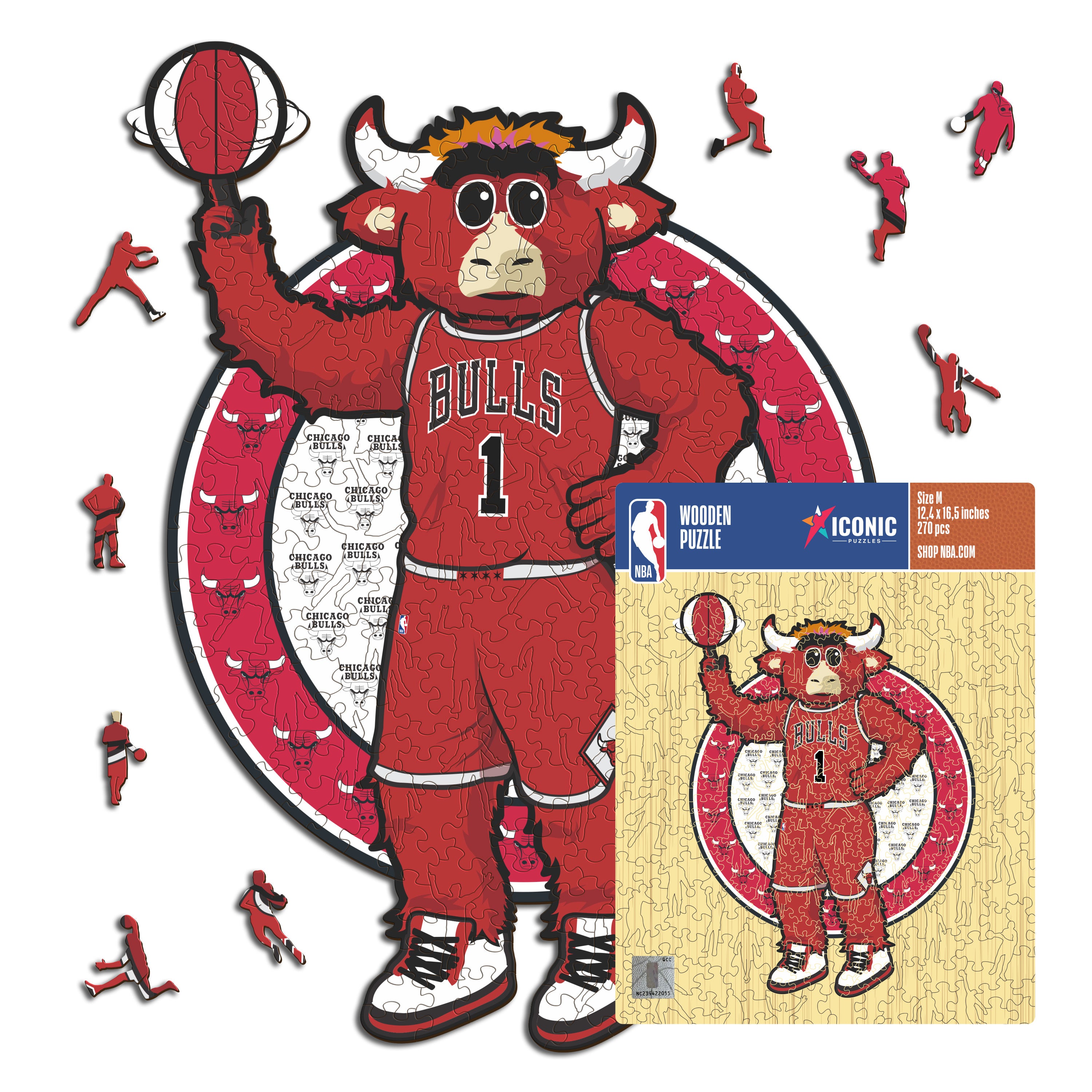 Chicago Bulls™ Mascot - Wooden Puzzle