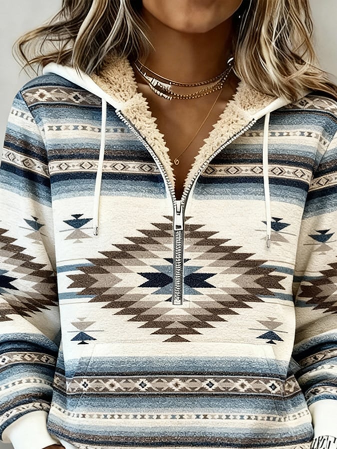 Women's Western Casual Textured Sweatshirt