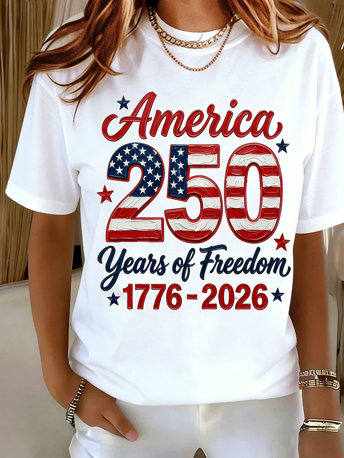 Text Letters Regular Fit Cotton Casual T-Shirt