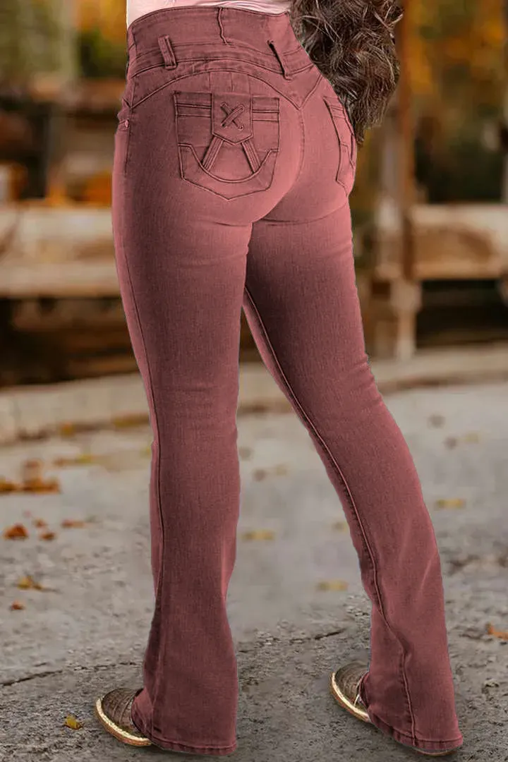 🔥High-Waist Button Fly Flare Jeans 7-Pack Only $24.99