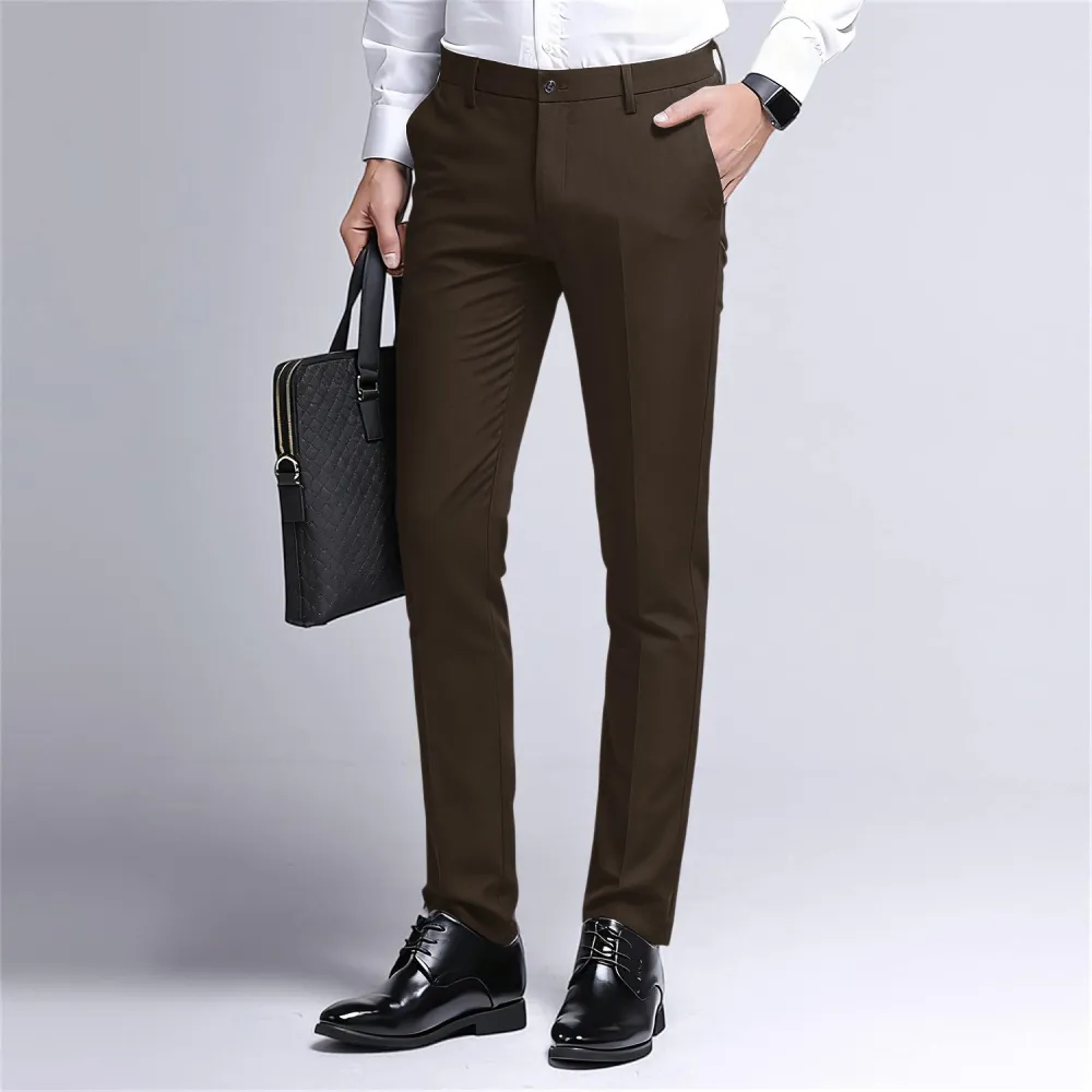 Men's Stretch Dress Pants Slim Fit Skinny Suit Pants