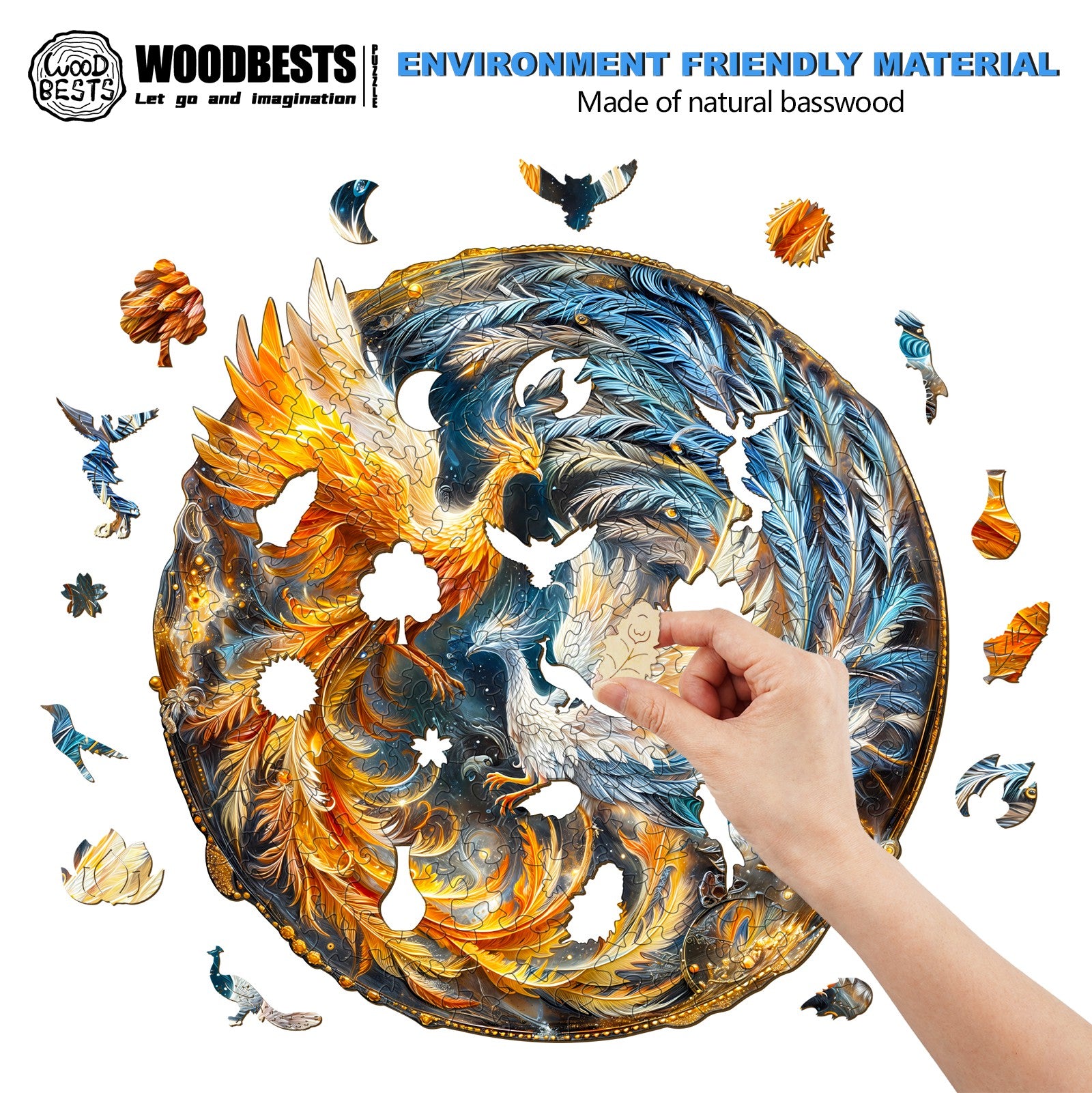 Yin Yang Phoenix-2 Wooden Jigsaw Puzzle