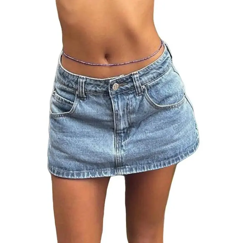 Stretchy Mid Waist Y2K Sexy Denim Mini Skirts (Just $3 Each!)