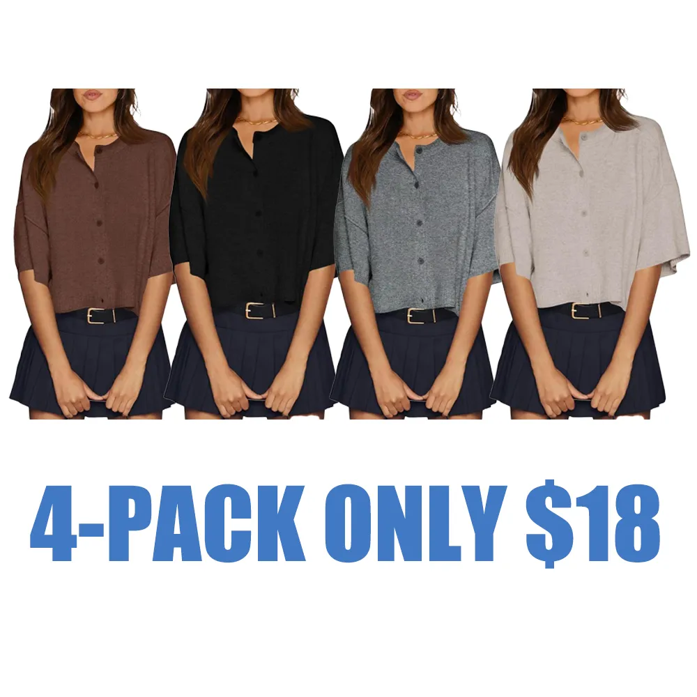 Womens Half Sleeve Cardigan Sweaters