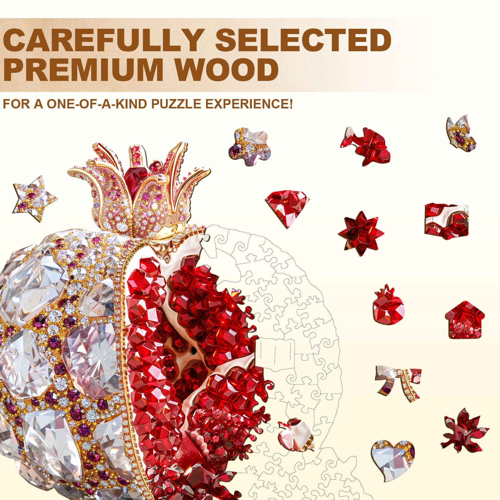 Gem Pomegranate Wooden Jigsaw Puzzle