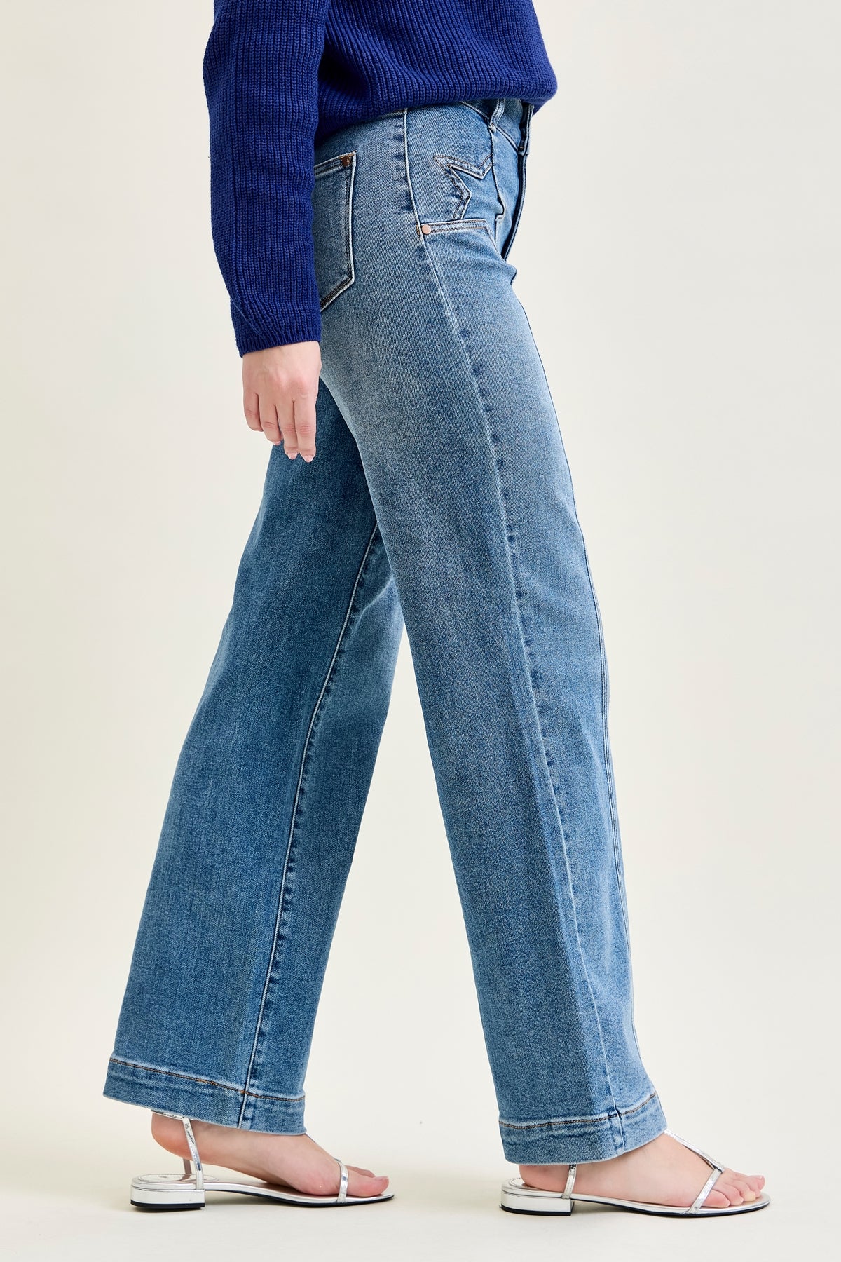 Eliza High Rise Wide Legs with Starry Flair