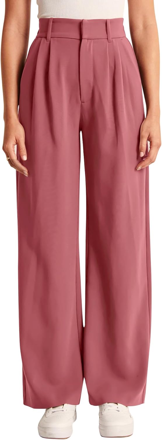 High-Waisted Work Pants for Women – Business Casual Office Trousers with Pockets