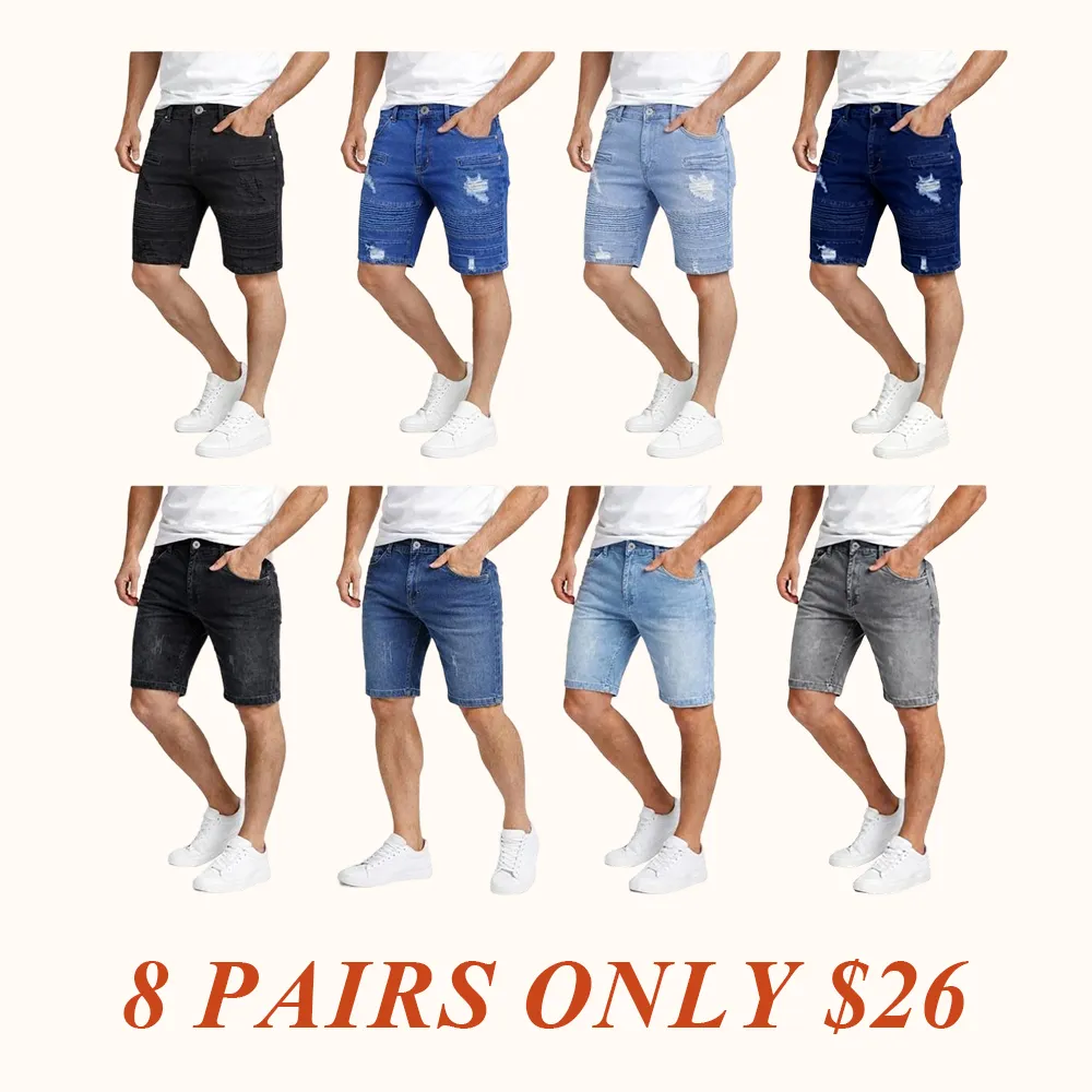 Mens Classic Jean Shorts with Multiple Styles
