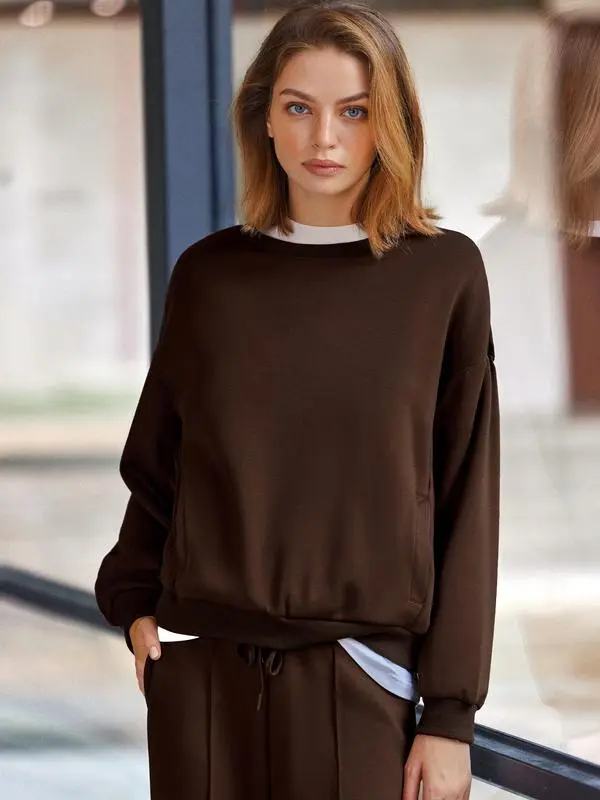 Comfortable Autumn Outfits 2-Piece Long Sleeve Sweatshirt