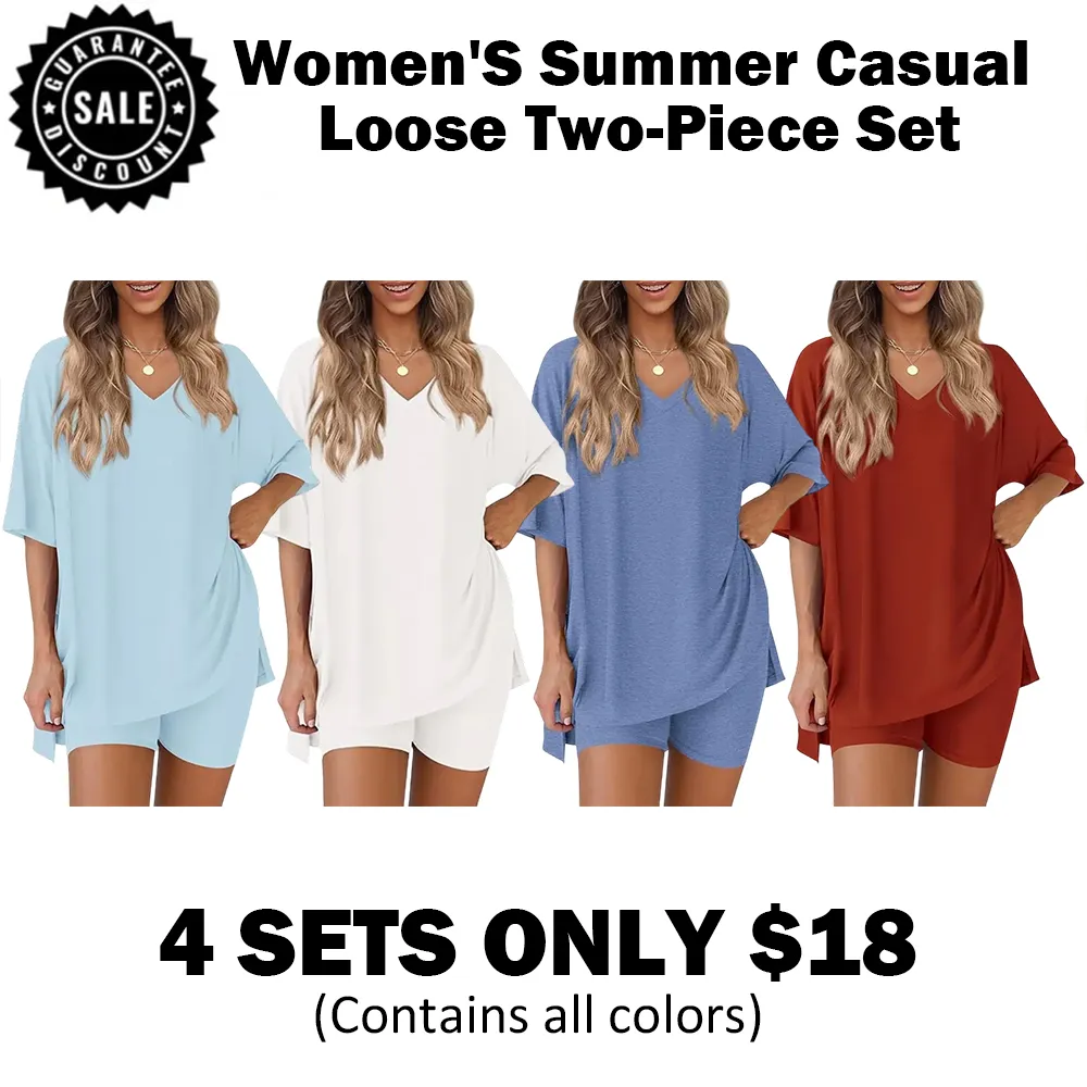 🔥Women's Casual Loose Two-Piece Set (With pocket)🔥8-Pack - All Colors Included, Only $24