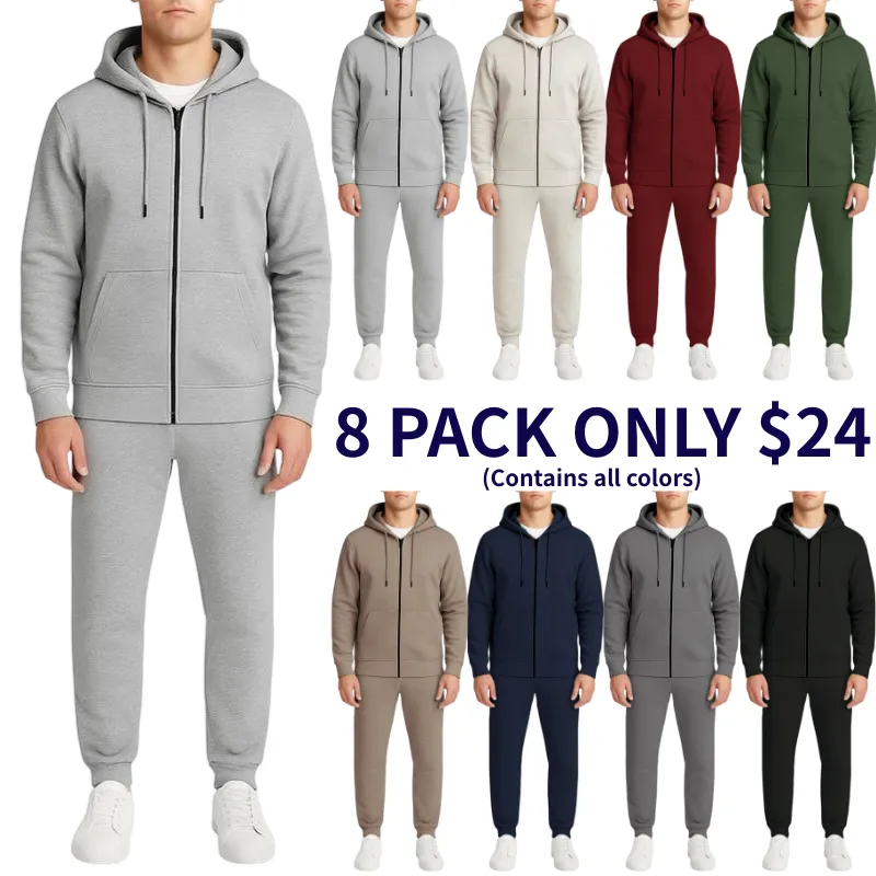 🔥Men’s Multi Pack Fleece Zip Hoodie & Jogger Sets🔥